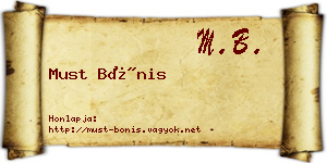 Must Bónis névjegykártya